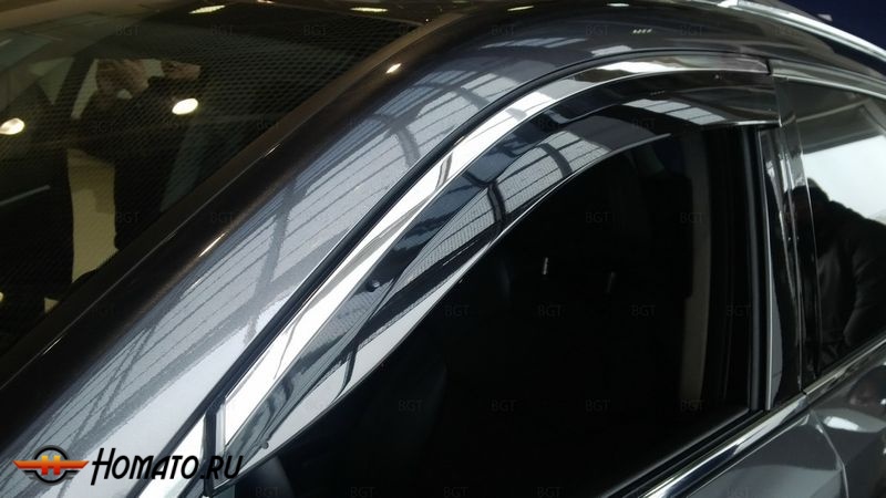 Дефлекторы боковых окон для Acura MDX «2014+» с полосой из нержавеющей стали