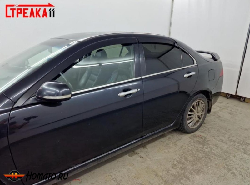 Дефлекторы Honda Accord 7 2003-2008 седан | премиум, плоские, 2D