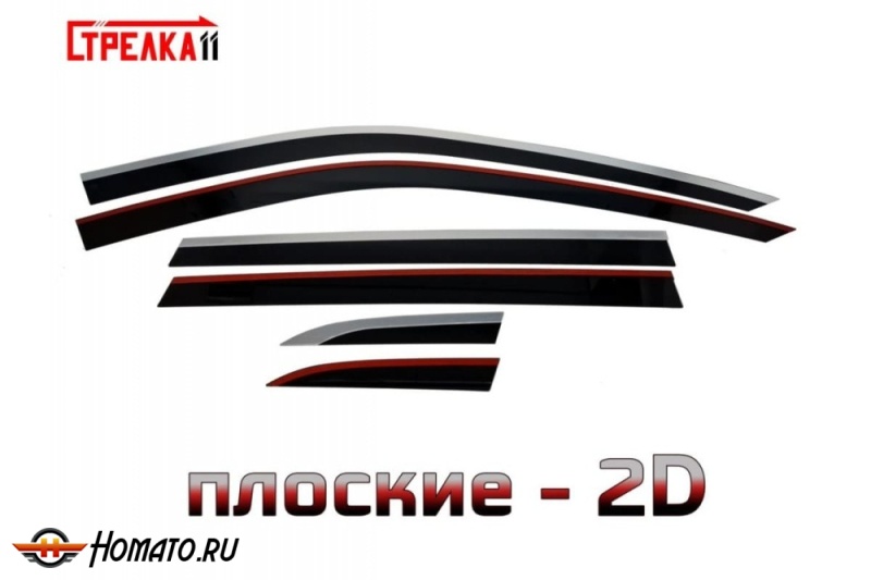 Дефлекторы Хонда Срв 6 2023+ | премиум, плоские, 2D