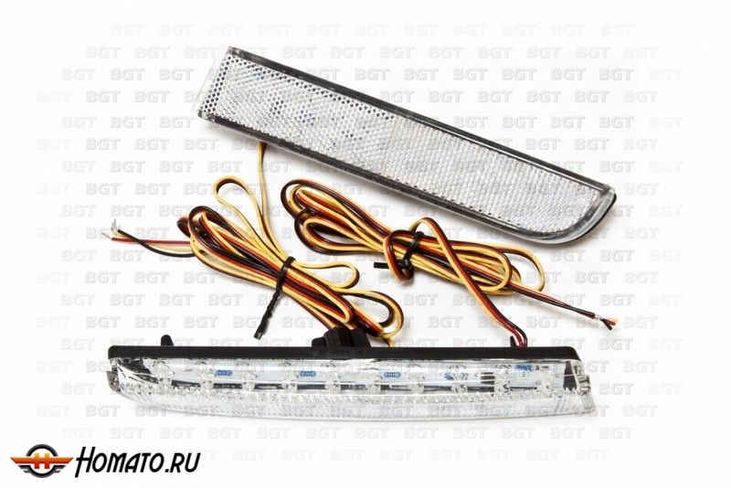Светодиодные вставки в задний бампер "White" для Mitsubishi Lancer X, ASX