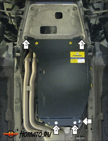 Защита картера BMW X3 (e83) 2004-2010 | КПП, 3 мм, сталь | MOTODOR | 10202