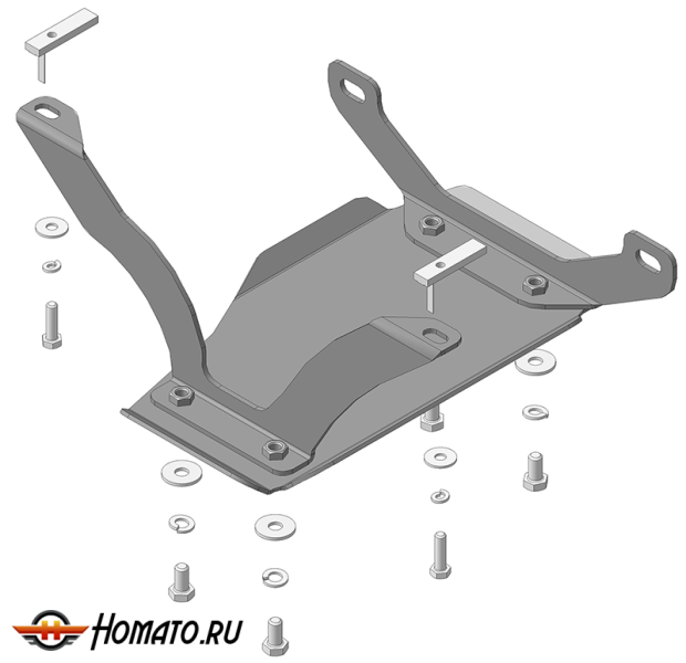 Защита картера Subaru Forester 2013-2018 | задний дифференциал, 3 мм, сталь | MOTODOR | 12210
