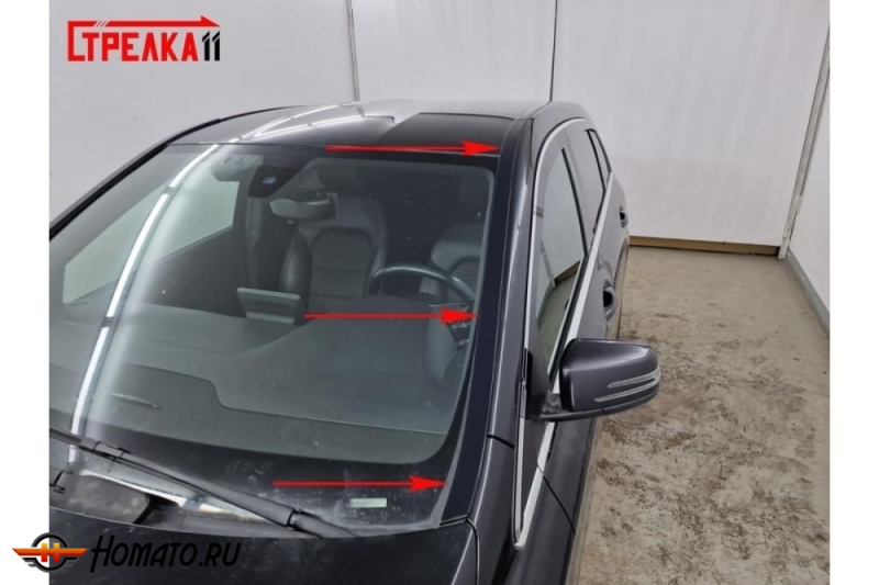 Премиум водостоки дефлекторы лобового стекла Mercedes B class (W246) 2012-2018