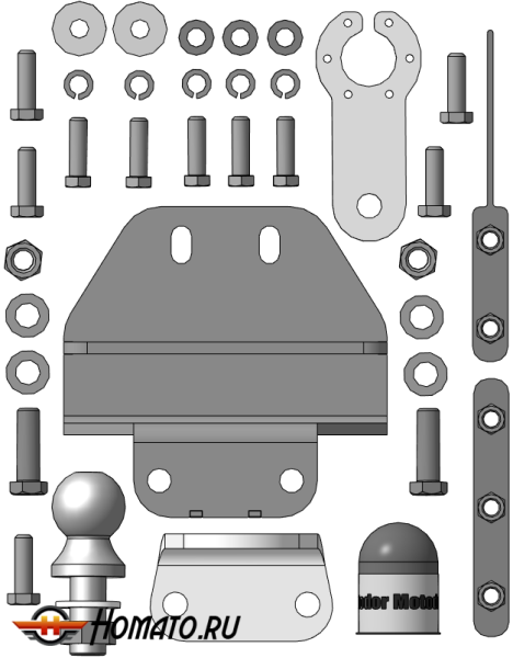 Фаркоп Toyota Land Cruiser 300 2021- | шар FE - оцинкованный, нагрузка 100/3000 | MOTODOR | 92524-FE