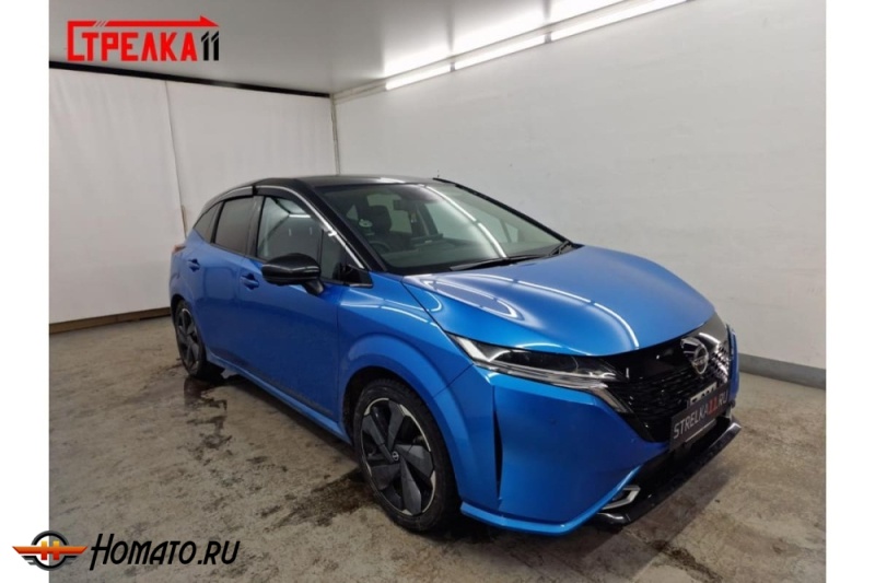 Дефлекторы Ниссан Аура 2021+/2024+ | с хром молдингом, из 8 частей, премиум, плоские, 2D