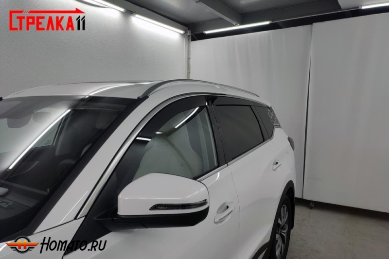 Дефлекторы Chery Tiggo 7 2019+ | из 6 частей, премиум, плоские, 2D