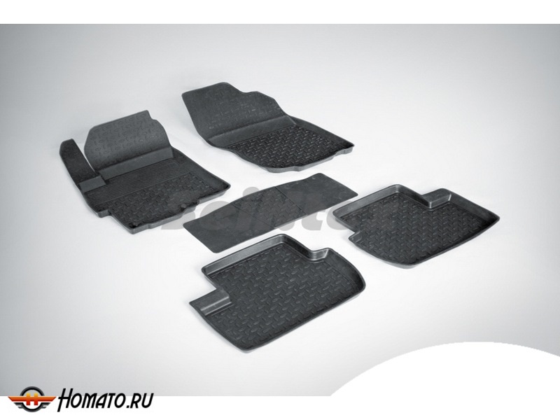 Резиновые коврики Mitsubishi Lancer X 2007-2017 | с высокими бортами | Seintex