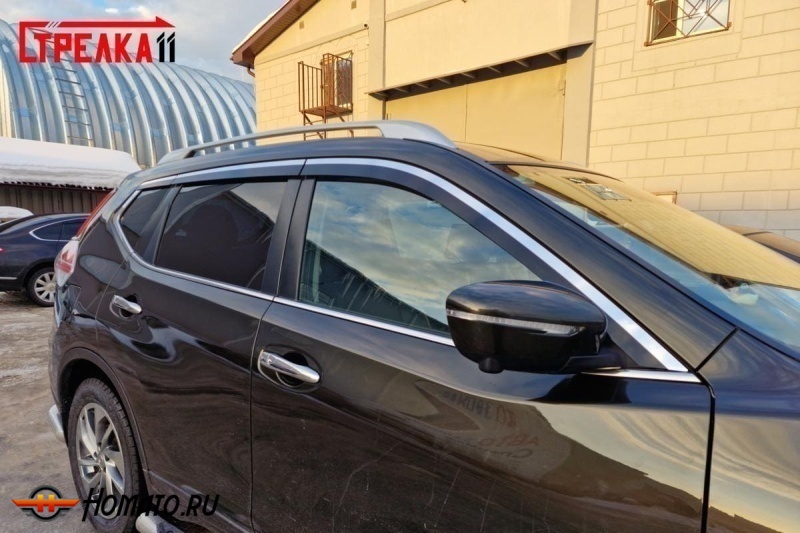 Дефлекторы Nissan X-Trail 3 (T32) 2014-2023 | премиум, плоские, 2D