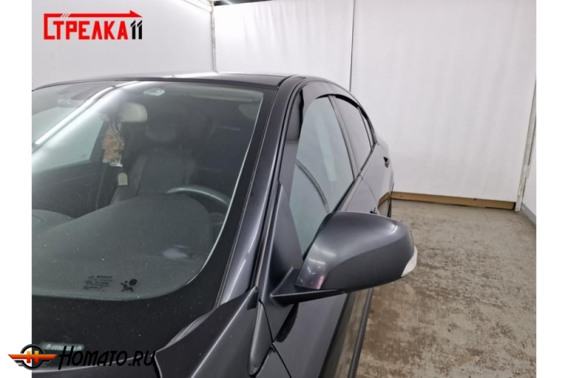 Дефлекторы Renault Laguna 3 2007-2015 лифтбек | из 4 частей, премиум, плоские, 2D