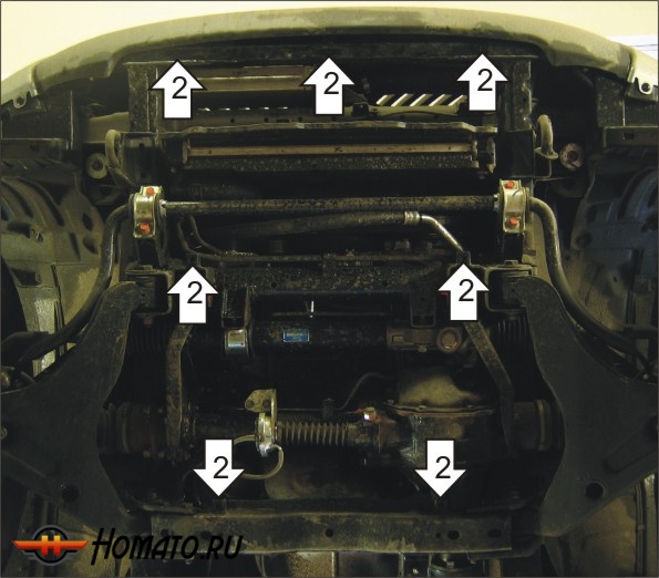 Защита картера Mitsubishi L 200 2014-2015 | двигатель + передний дифференциал + радиатор, 3 мм, сталь | MOTODOR | 11313