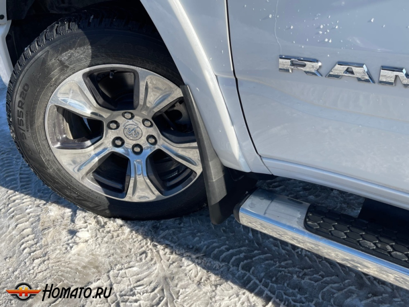 Брызговики OEM для RAM 1500 (DT) 2018-2025 дорестайл | с штатными расширителями | комплект: передние+задние