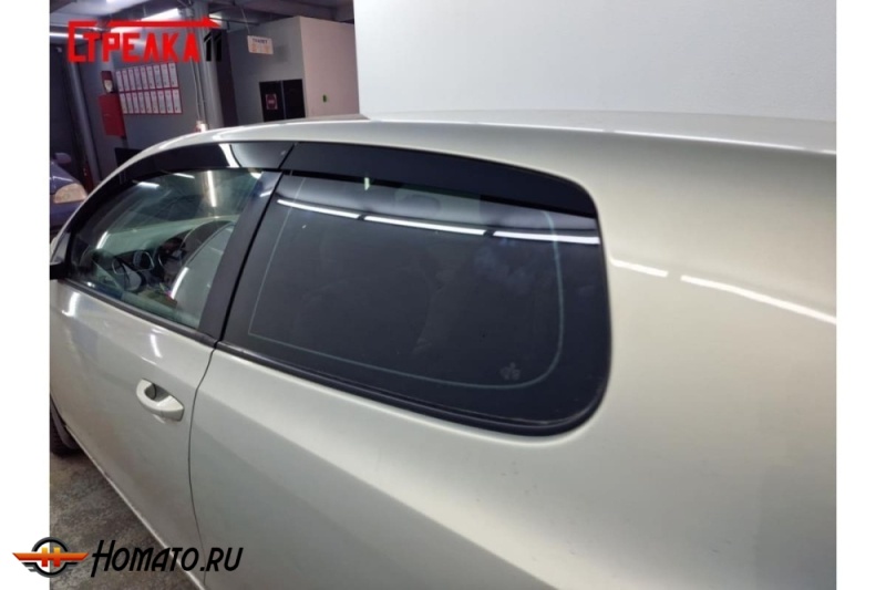 Дефлекторы Volkswagen Golf 6 (3D) 2008-2013 | из 4 частей, премиум, плоские, 2D