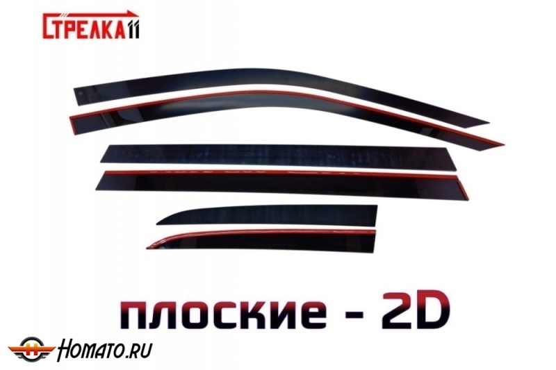 Дефлекторы Volkswagen Teramont PRO 2025+ | из 6 частей, премиум, плоские, 2D