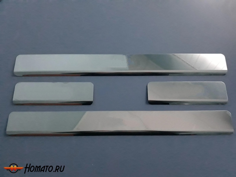 Накладки на пороги для Хонда Цивик 4Д 2007-2012 | нержавейка с лого