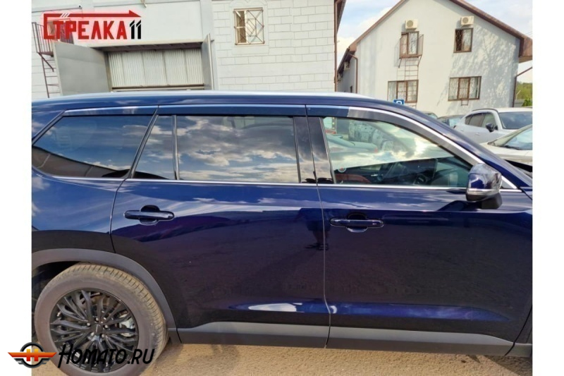 Дефлекторы Toyota Grand Highlander 2023+ | премиум, плоские, 2D