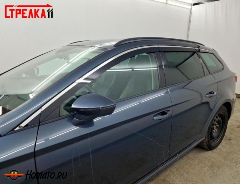 Дефлекторы Seat Leon 3 универсал 2012-2018 | премиум, плоские, 2D