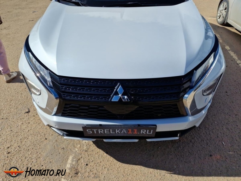 Накладки на фары для Mitsubishi Eclipse Cross 2021+ рестайл | 2 штуки, декор