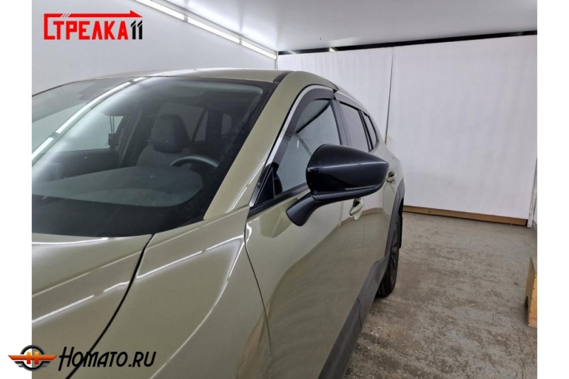 Дефлекторы Mazda CX-50 | с хром молдингом, из 6 частей, премиум, плоские, 2D