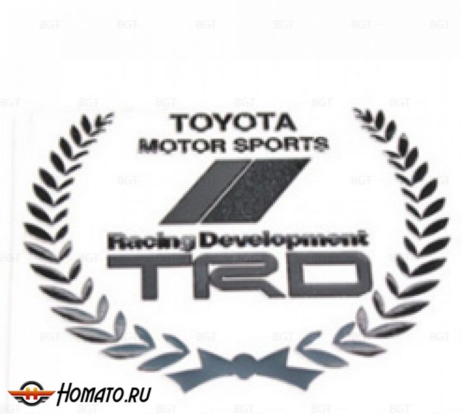 Шильд "Racing Decelopment TRD" Для Toyota, Самоклеящийся, Цвет: Хром, 1 шт. «55mm*44mm»