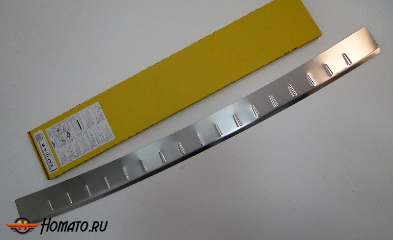 Накладка на задний бампер с загибом матовая серия "ORIGINAL" для OPEL Zafira 2006-2011 : нержавеющая сталь