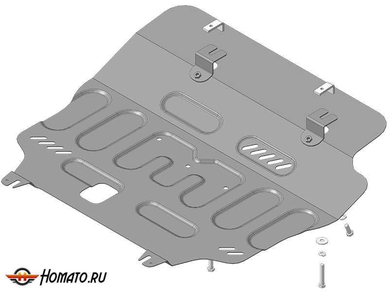 Защита картера Belgee X70 2024- | двигатель + КПП, 2 мм, сталь | MOTODOR | 74203