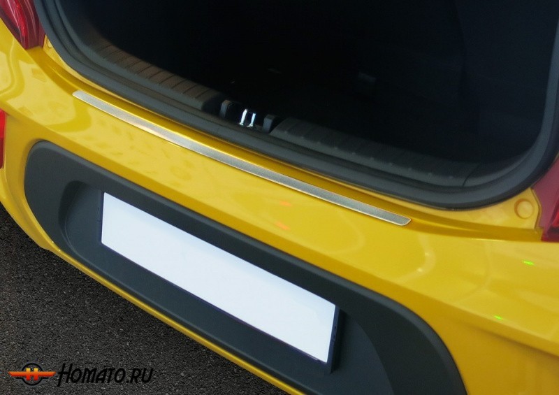 Накладка на задний бампер для Kia Picanto 2017+ | нержавейка, Rival