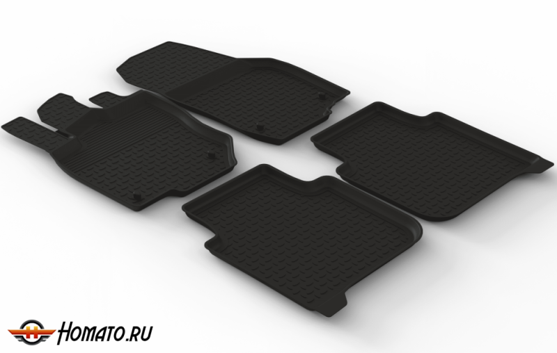 Резиновые коврики Шкода Кодиак 2 2024+ | 5 мест | с высокими бортами | Seintex