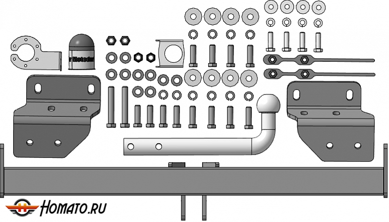 Фаркоп Омода С7 2025+ | шар A - оцинкованный, нагрузка 75/1500 | MOTODOR | 99026-A