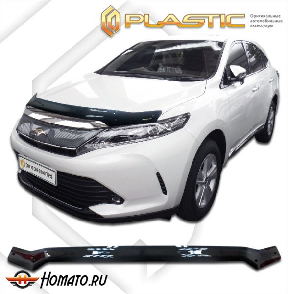Дефлектор капота Toyota Harrier 3 2013-2020 (AVU65W, ZSU60W, ZSU65W) | черный
