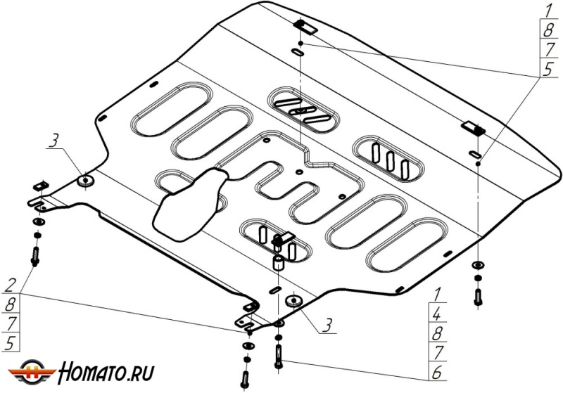 Защита картера SWM G01F 2023- | двигатель + КПП, 2 мм, сталь | MOTODOR | 75101