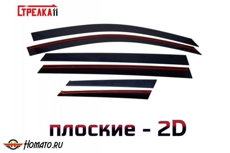 Дефлекторы Чери Тигго 4 2024+ | премиум, плоские, 2D