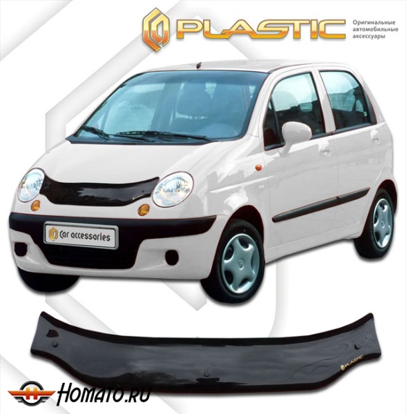 Дефлектор капота Daewoo Matiz M150 2000-2011 | черный