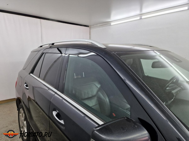 Дефлекторы Mercedes M-class (W166) 2012-2015 | из 4 частей, премиум, плоские, 2D