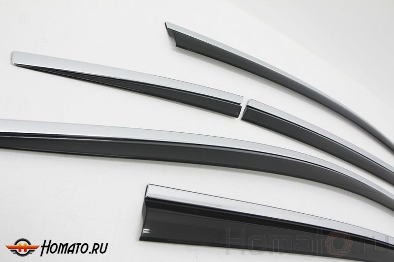 Дефлекторы с хром молдингом Autoclover «Корея» для Honda CRV 4 2012+