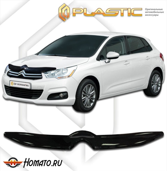Дефлектор капота Citroen C4 хетчбэк 2011- | черный