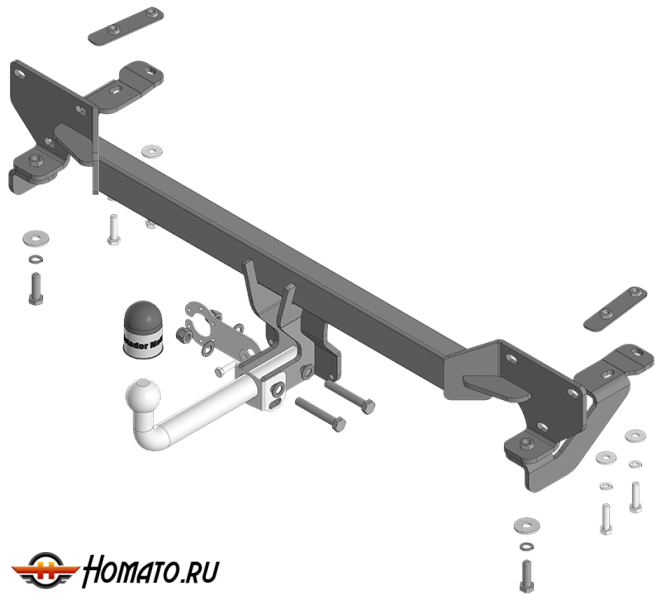 Фаркоп GAC GS4 2025+ | шар A - оцинкованный, нагрузка 50/1000 | MOTODOR | 97807-A
