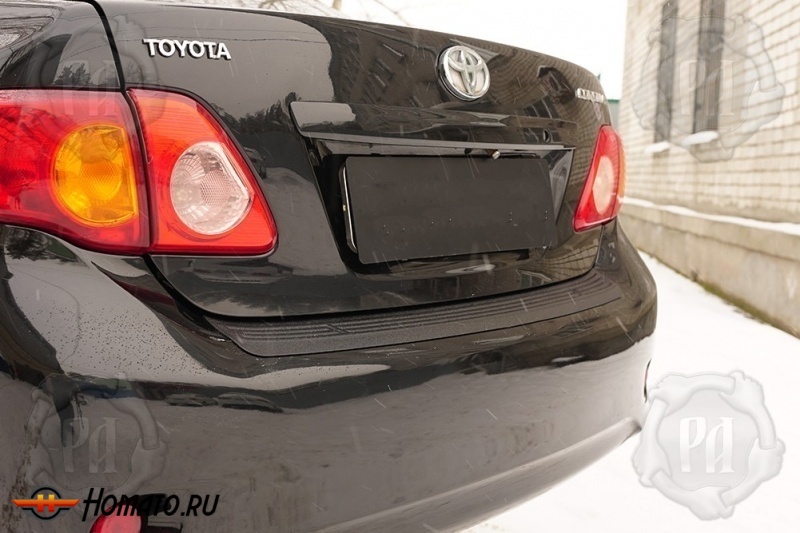 Накладка на задний бампер Toyota Corolla 140,150 (2007-2010) дорестайл | шагрень