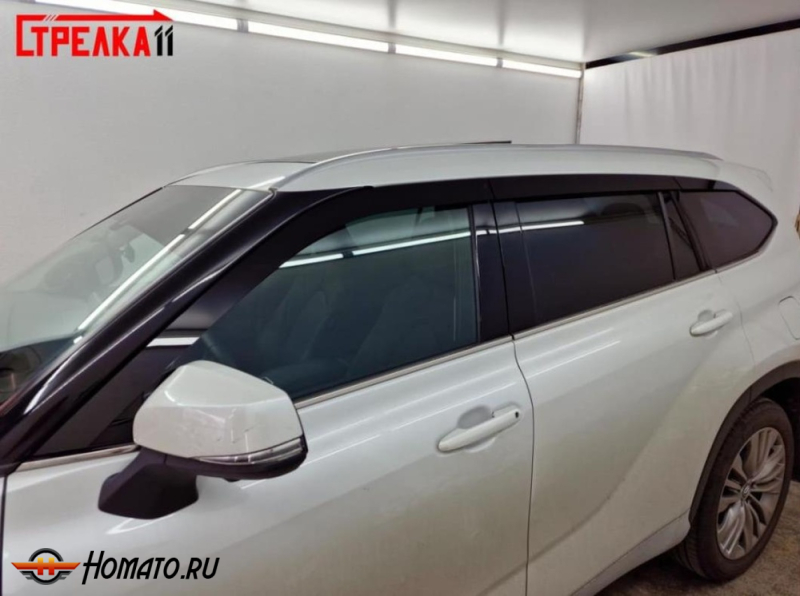 Дефлекторы Toyota Highlander 4 XU70 2019+ | из 6 частей, премиум, плоские, 2D