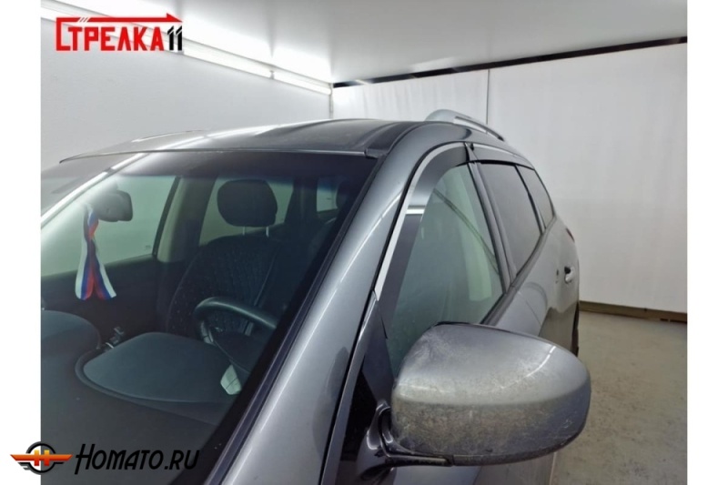 Дефлекторы Nissan Pathfinder (R52) 2014-2021 | премиум, плоские, 2D