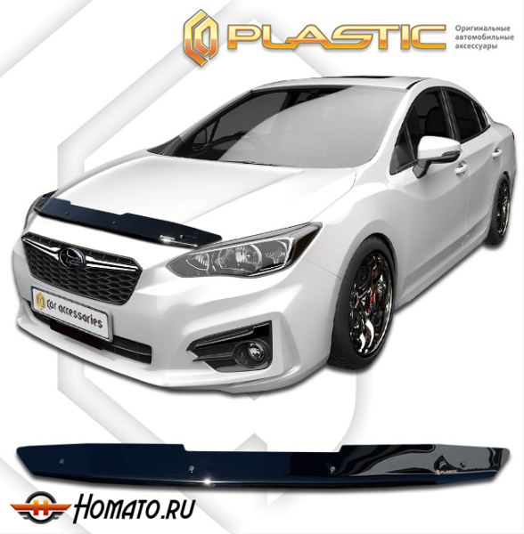 Дефлектор капота Subaru Impreza 5 седан 2016-2019 (GK/G14) | черный