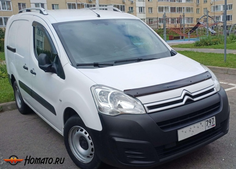 Дефлектор капота Citroen Berlingo 2009+ | черный