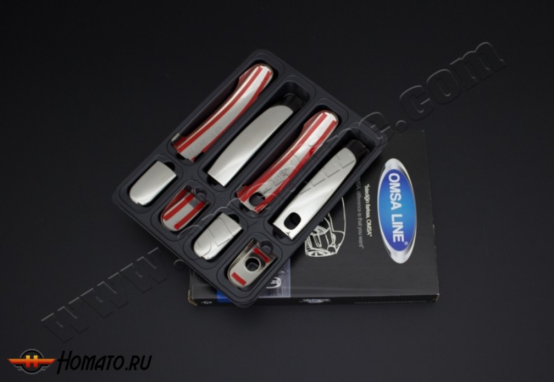 Накладки на дверные ручки для Ford Kuga 08+/13+/17+ | нержавейка (c отверстием под сенсор)