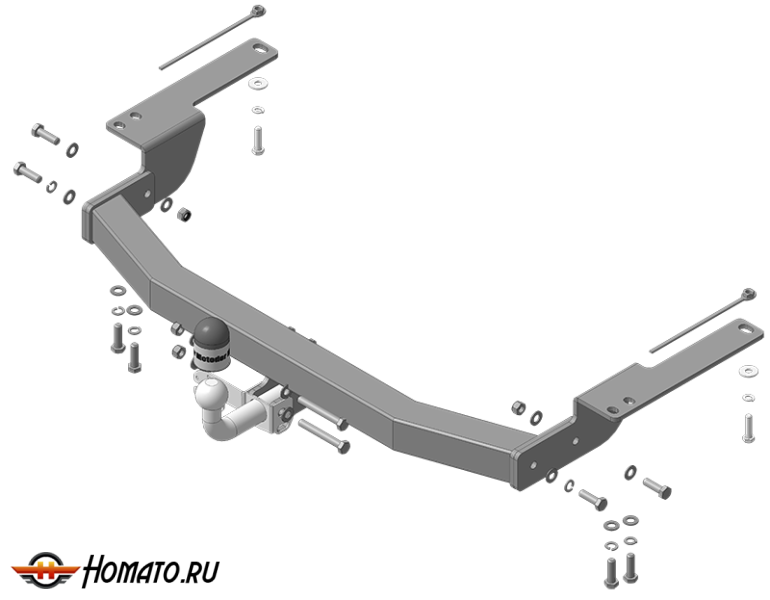 Фаркоп Toyota Land Cruiser Prado 150 2014-2017 | шар A - оцинкованный, нагрузка 75/1500 | MOTODOR | 92508-A