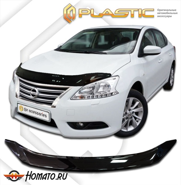Дефлектор капота Nissan Bluebird Sylphy 2012- (NB17) | черный