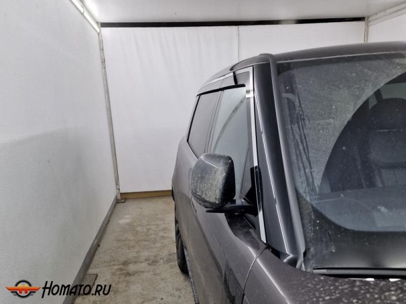 Дефлекторы Range Rover 5 2022+ (L460) LONG | с хром молдингом, из 6 частей, премиум, плоские, 2D