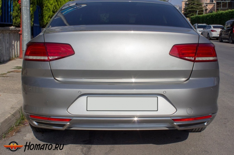 Накладка на нижнюю кромку крышки багажника для VW Passat (B8) 2014+ | нержавейка : седан