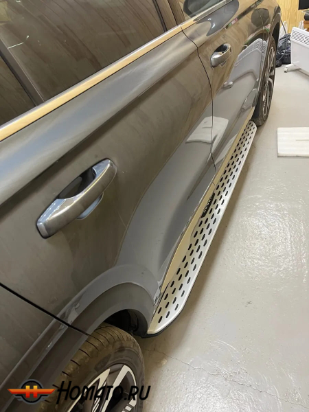 Пороги OEM для Geely Monjaro 2023+ | серебристые