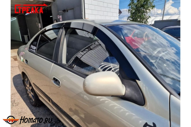 Дефлекторы Nissan Almera classic (B10) 2006-2013 | из 4 частей, премиум, плоские, 2D