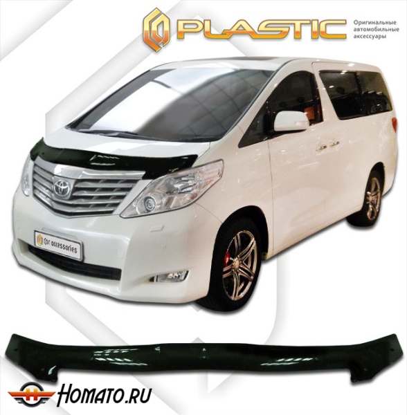 Дефлектор капота Toyota Alphard 2 2008-2011 (ANH20W) | черный
