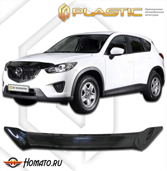 Дефлектор капота Mazda CX-5 1 2012-2017 (KE) | черный